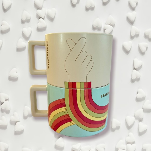 💚 STARBUCKS💚 Rainbow Road Spread Love Mug Set - Picture 2 of 8